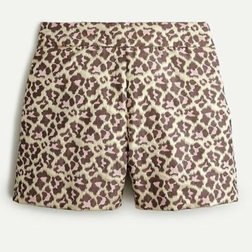 J.Crew Metallic Gold Leopard Jacquard Print Shorts 14
